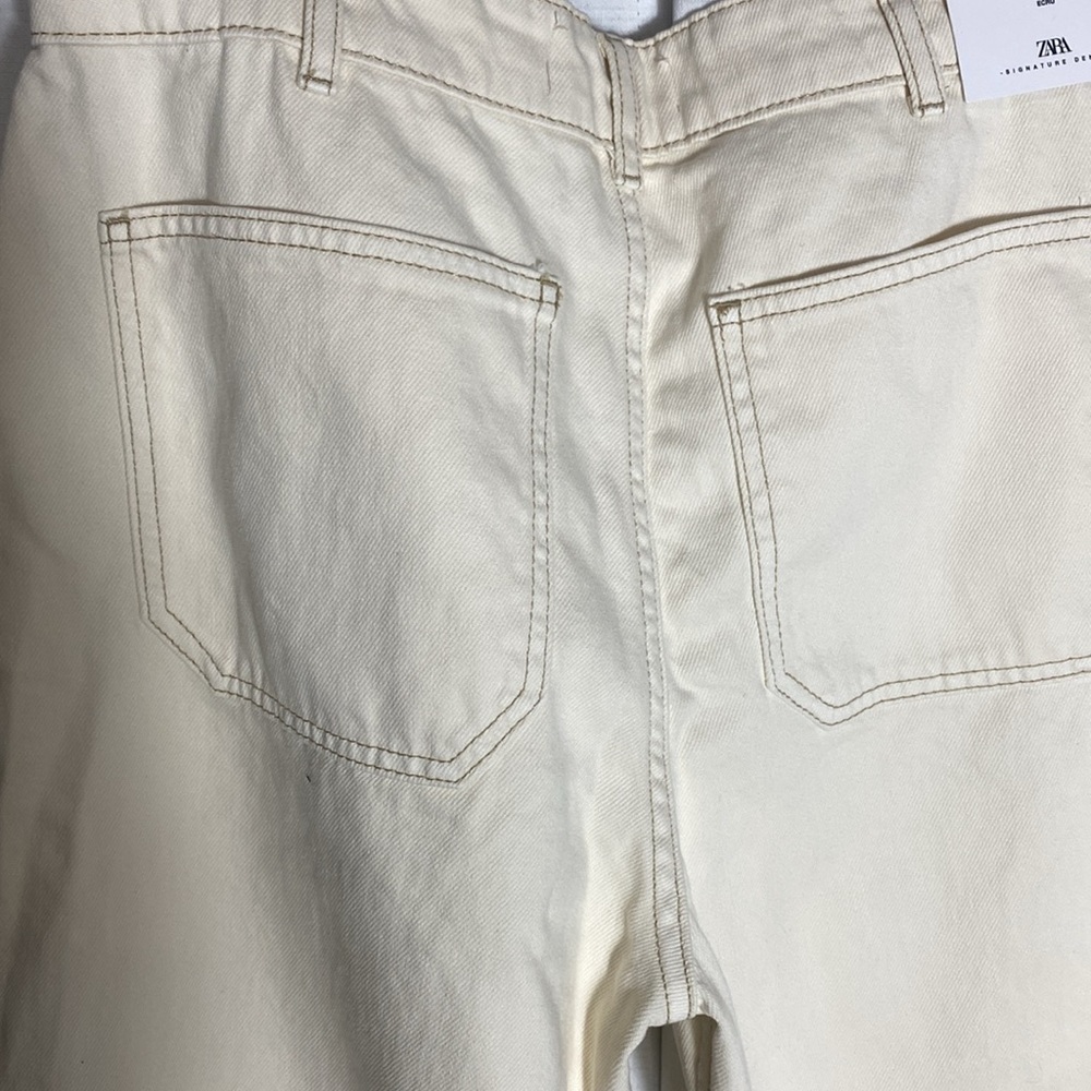 Zara Slim Fit/Flared Leg/High Waist Denim Size 42 USA 10 - Picture 9 of 12